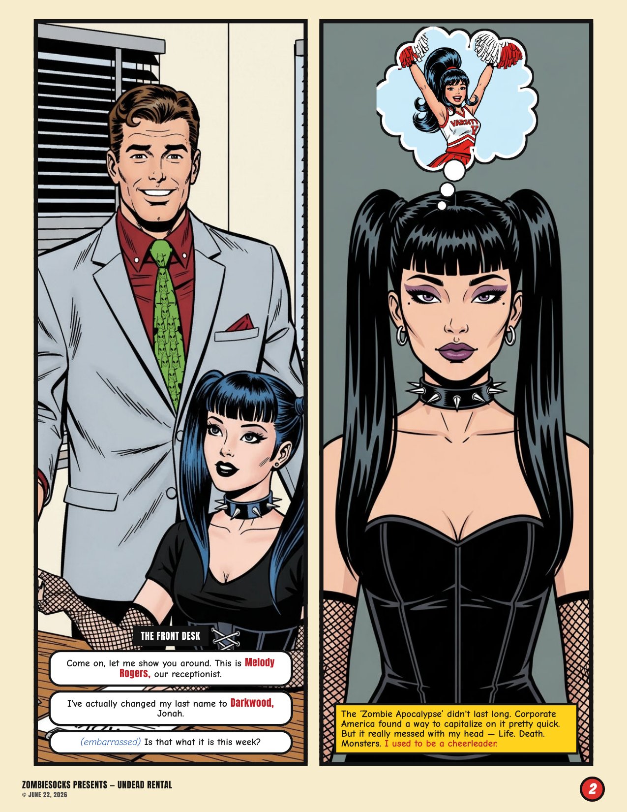 Page 2 — Melody Rogers (Darkwood this week) at reception.